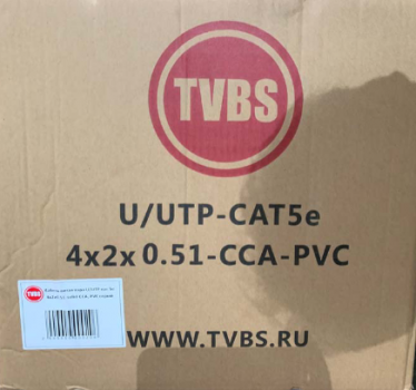 ������ ����� ���� TVBS U/UTP ���.5�, 4�2�0.51, ����������� CCA, �������� PVC ����� (305�)