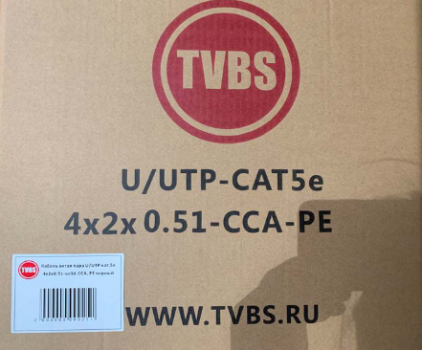������ ����� ���� TVBS U/UTP ���.5�, 4�2�0.51, ����������� CCA, �������� PE ������ (305�)