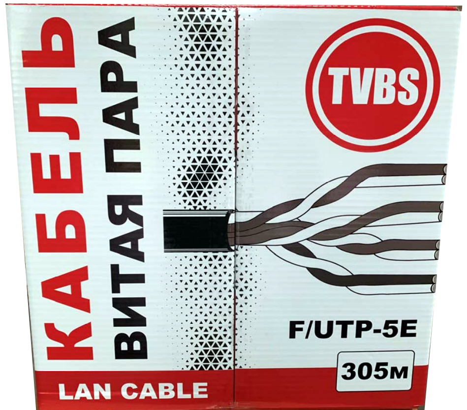 ������ ����� ���� TVBS F/UTP ���.5�, 4�2�24AWG, ����������� CU, �������� PE ������ (305�)